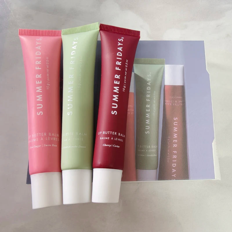 Summer Friday's Hot Original Cherry Sweet Mint Pink Sugar Limited Edition Lip Balm Set Moisturize Lipstick Lip Gloss Care Suit